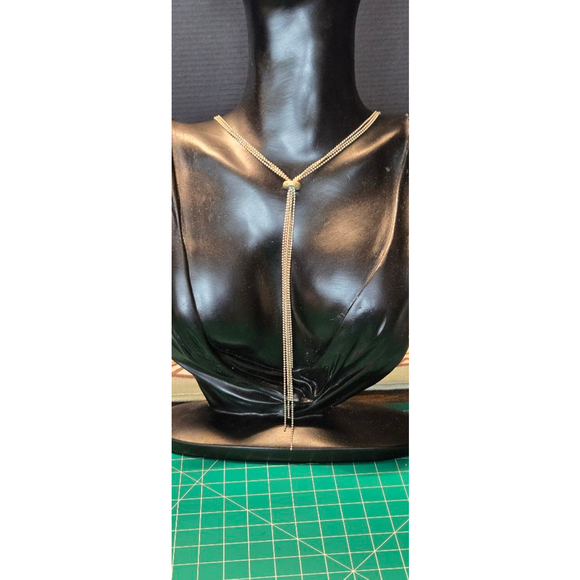 Sterling Jewelry - Necklace 925 sterling 3 strands lariat style pre-owned light gold